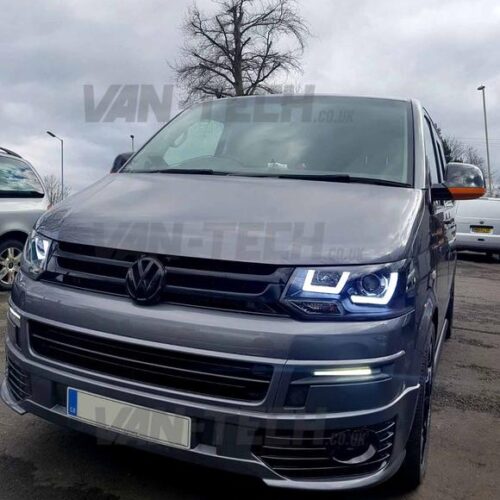 Vw T5 Lights Inc Headlamps Tailgates Indicators Etc Van Tech Vw Transporter T5 1 Led Drl Light Bar Headlights 2010 2018