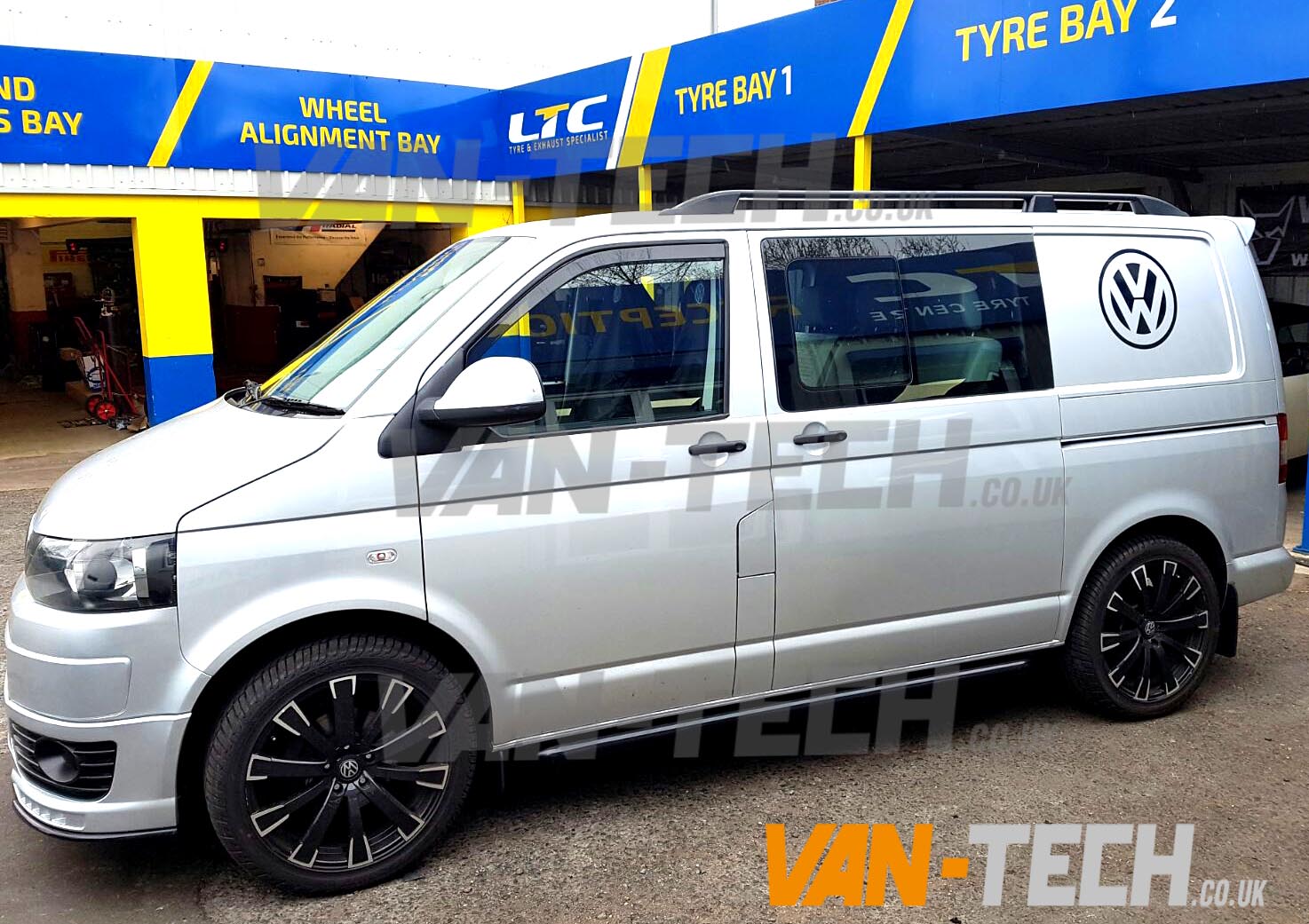 Vw Transporter T5 T51 Aluminium Black Roof Rails Swb Lwb