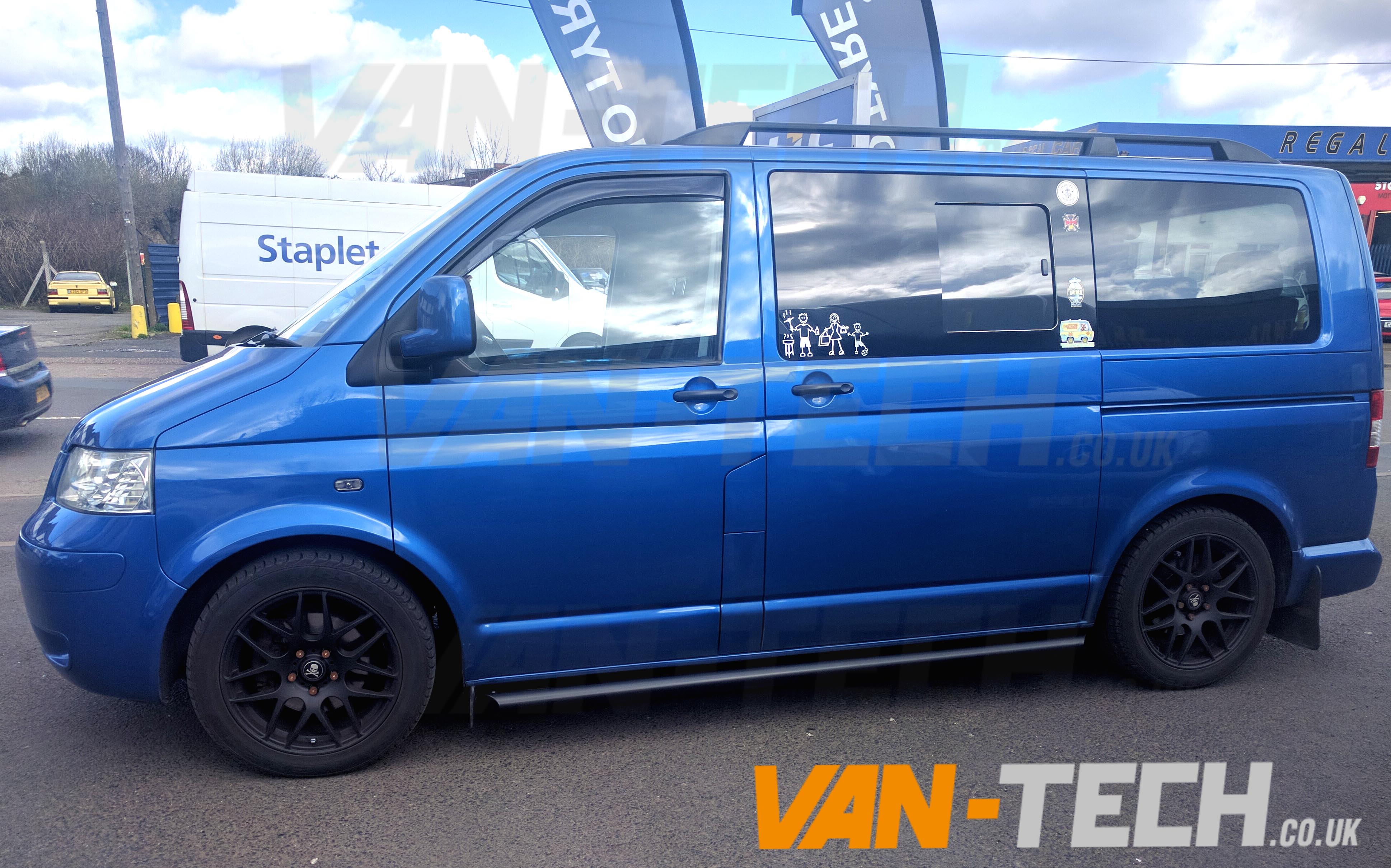 VW T5 T5.1 Side Bars Black Slashed End Transporter