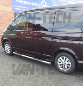VW Transporter T6 van with Van-Tech Thres step side bars fitted