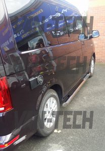 VW Transporter T6 van with Van-Tech Thres step side bars fitted