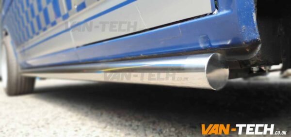 VW T4 Side Bars Flat End polished finish SWB LWB Transporter