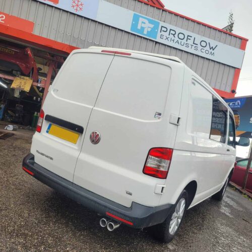 VW Transporter T5 T5.1 Stainless Steel Exhaust Mid / Rear one box with Twin Tailpipe
