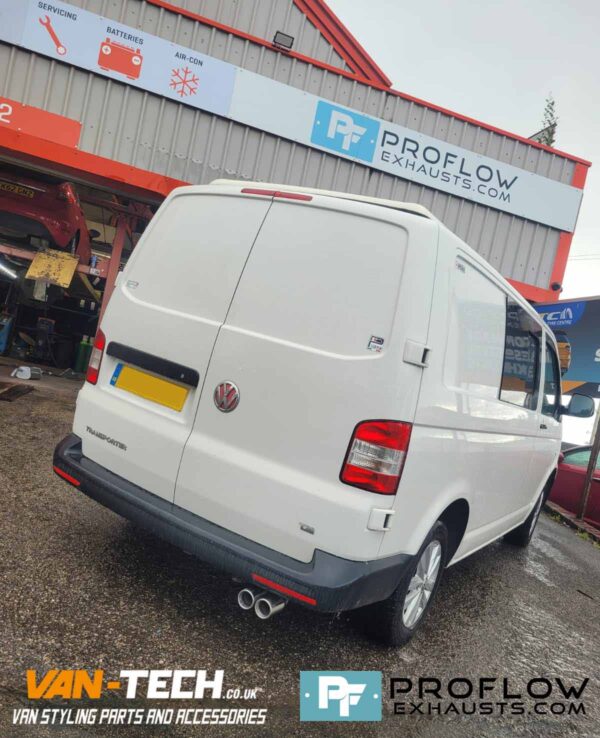 VW Transporter T5 T5.1 Stainless Steel Exhaust Mid / Rear one box with Twin Tailpipe