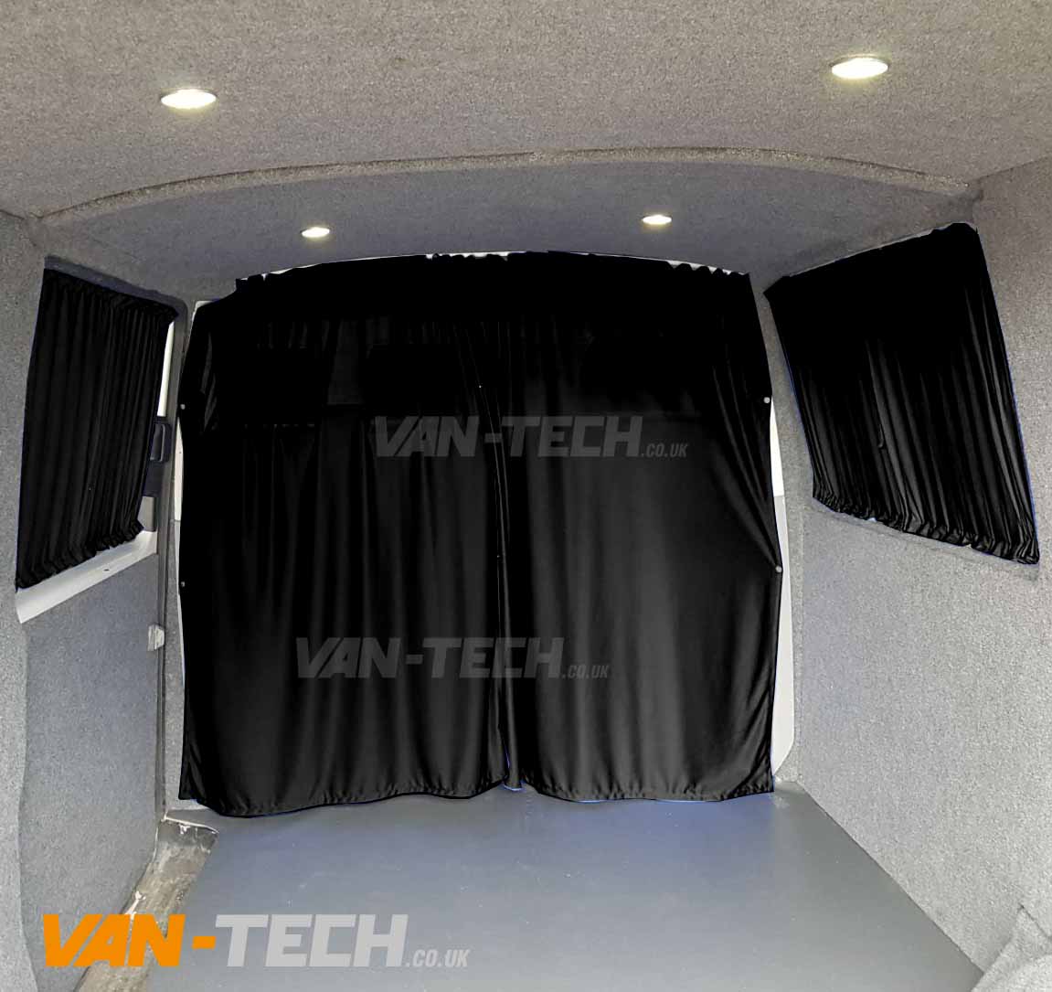 Fits Vw T5 T6 Cab Divider Kit Curtain Blackout Window Curtain | Black  2003-2023