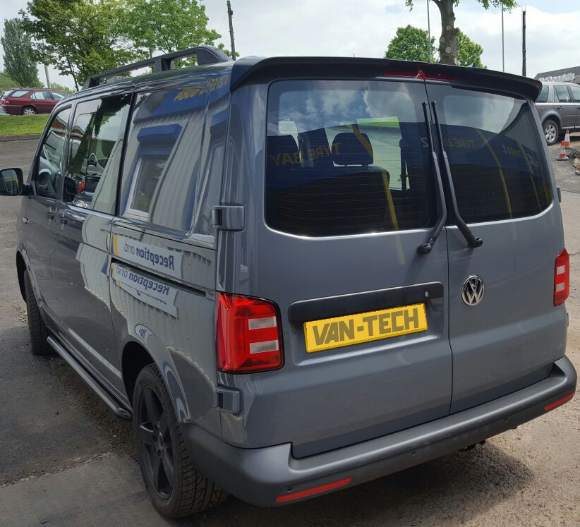 VW Transporter T5 T6 Rear Barn Door Spoiler Primer | Van-Tech