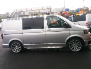 set of T202 20 inch Judd Alloy wheels fitted to VW Transporter T5 van 