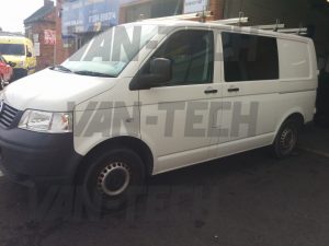 Before picture VW Transporter T5 van with sportline side bars roof rails and calibre altus 20 inch alloy wheels 2