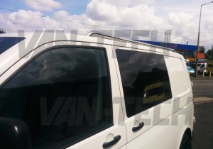 VW Transporter T5 van with sportline side bars roof rails and calibre altus 20 inch alloy wheels