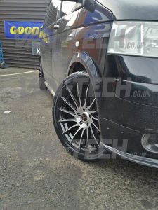 Wolfrace Aero Black Polished 20 inch alloy wheels fitted to VW Transporter T5 van-tech (2)