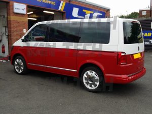 VW transporter T6 van Sportline side bars and Aluminium cast end roof rails before picture