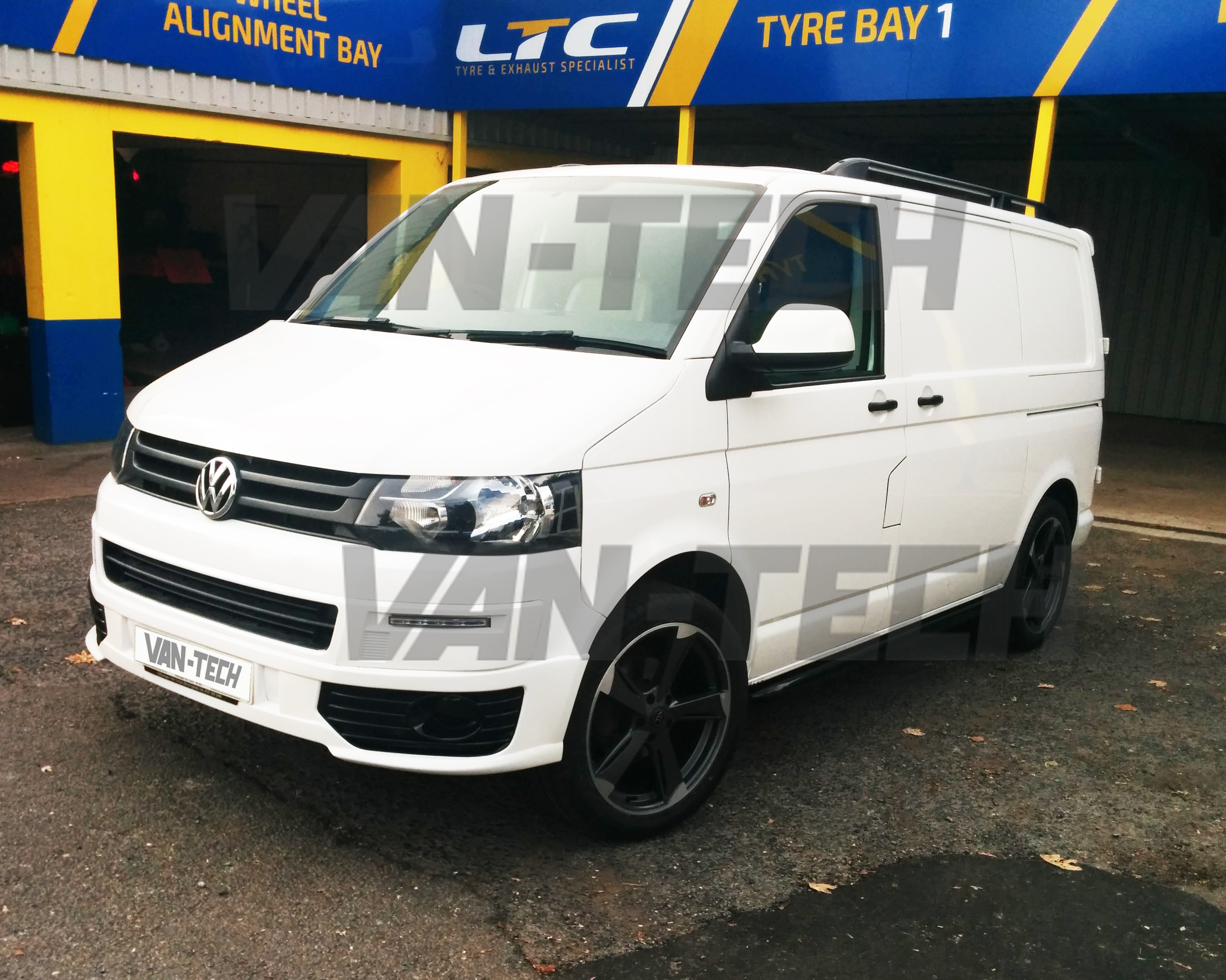 white volkswagen transporter