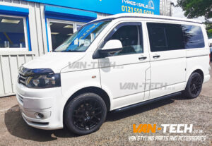 VW T5.1 Calibre Exile-R Alloy Wheels 18″ Gloss Black and a set of Economy Tyres