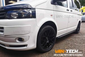 VW T5.1 Calibre Exile-R Alloy Wheels 18″ Gloss Black and a set of Economy Tyres