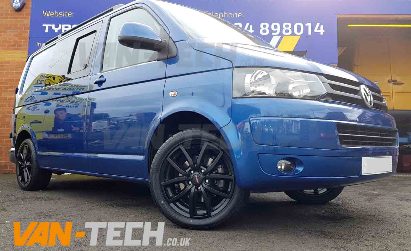 VW Transporter T5 fitted with Dezent TE Dark 18 inch Alloys Wheels (1