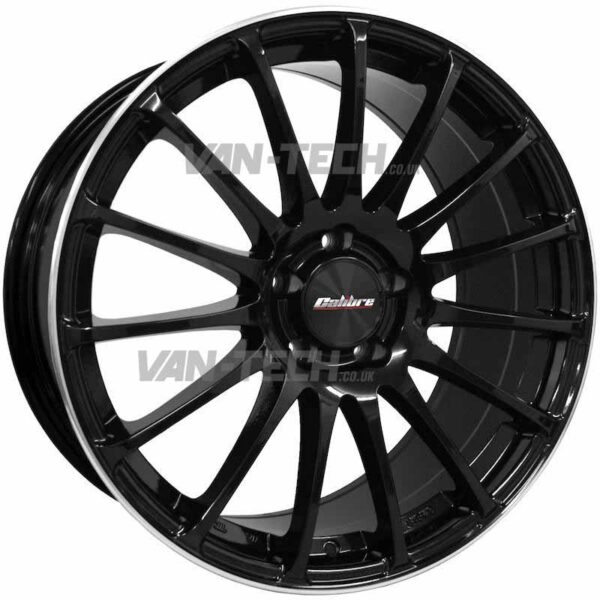 VW T5 T5.1 T6 Calibre Rapide 18″ Alloy Wheels Black Machined Edge