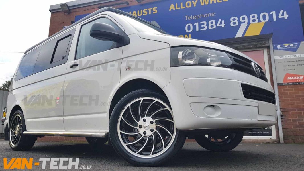 VW T5 T5.1 T6 Calibre Turbine 2 Alloy Wheels 20″ Black / Polished