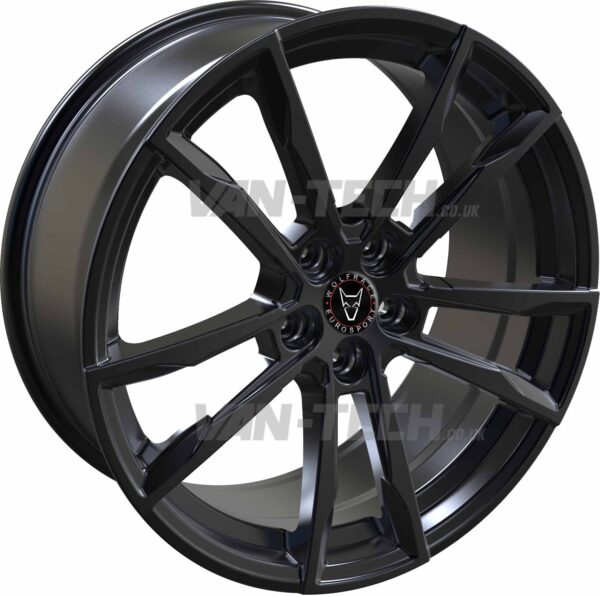 VW T5 T5.1 T6 Wolfrace Dortmund 20″ Alloy Wheels Gloss Black