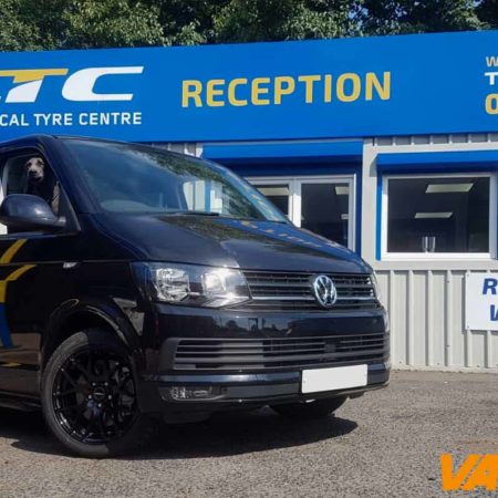 VW T6 fitted with Exile-R Alloy Wheels and Side Bars