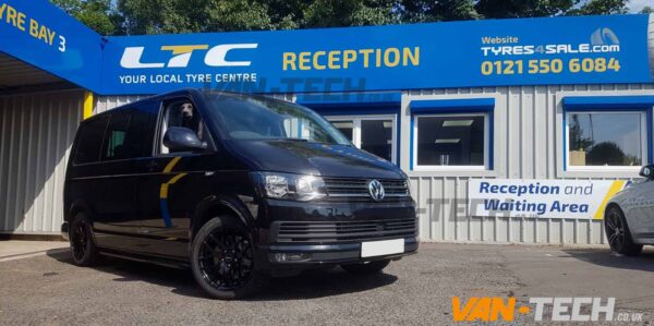 VW T6 fitted with Exile-R Alloy Wheels and Side Bars