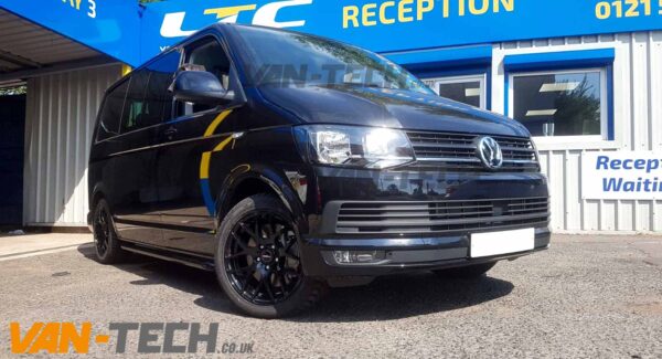 VW T6 fitted with Exile-R Alloy Wheels and Side Bars