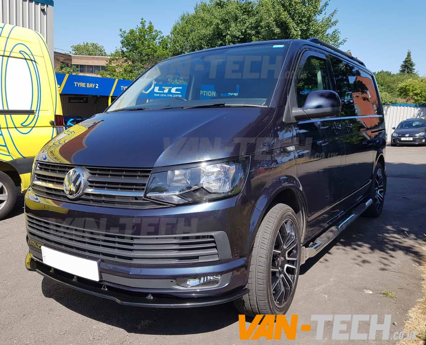 VW T6 Fitted with Side Bars, Lower Spiltter and Roof Rails | Van-Tech