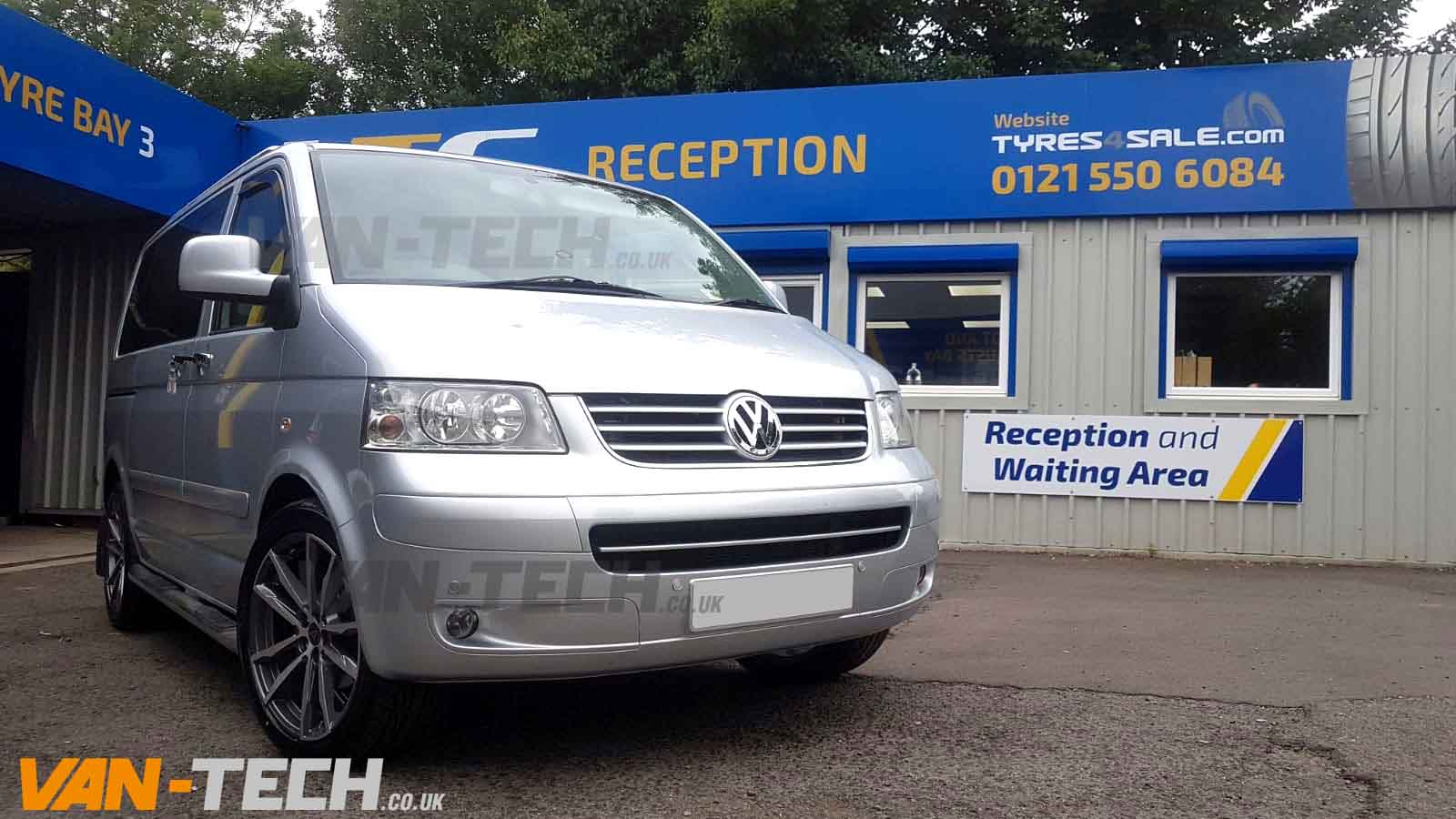 VW T5 fitted with 20" Wolfrace Dortmund Alloy Wheels