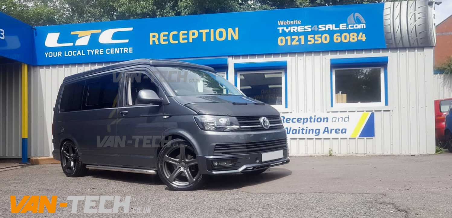 VW T6 fitted with Sportline Front Bumper, Side Bars, Alloy Wheels