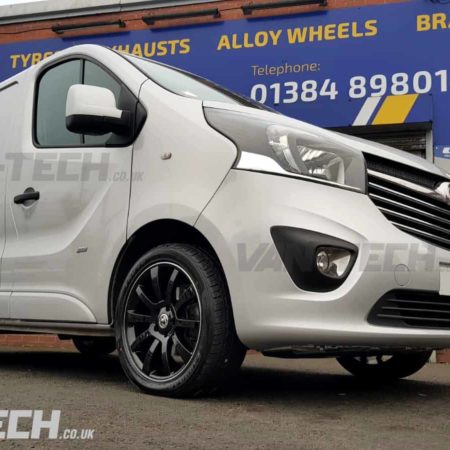 Riva SUV 18″ Black with polished lip Alloy Wheels for Vauxhall Vivaro