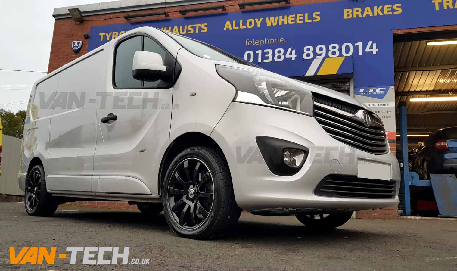 Riva SUV 18″ Black with polished lip Alloy Wheels for Vauxhall Vivaro