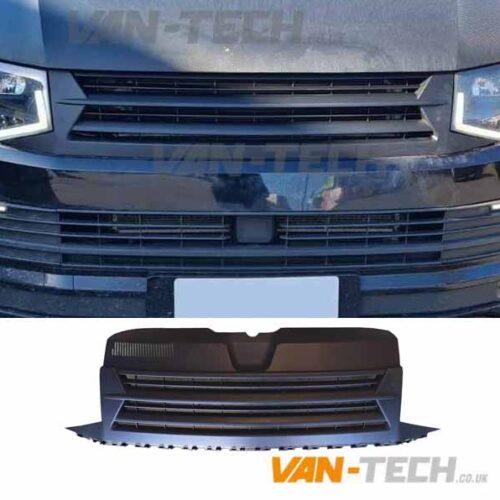 VW Transporter T6 Grille Matte Black Badgeless