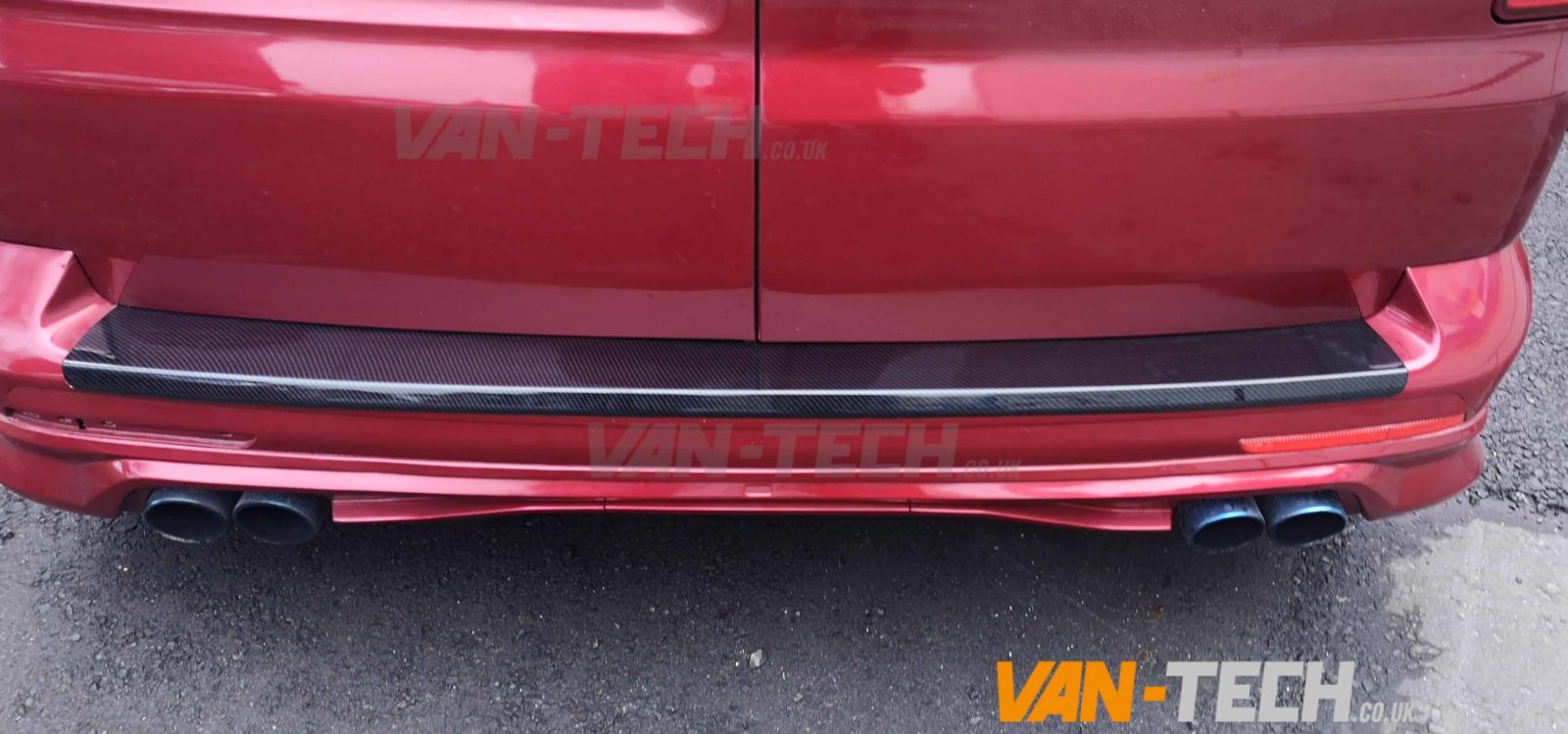 VW T6 Rear Bumper Protector Cover Carbon Fibre Effect VanTech