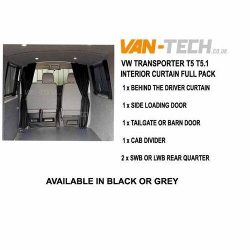 VW T5 T5.1 Blackout Interior Curtain Half Pack