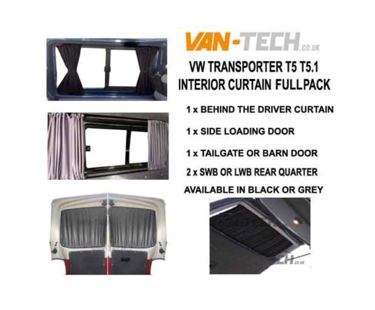 VW T5 T5.1 Blackout Interior Curtain Full Pack