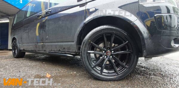 VW T5 accessories Wolfrace Dortmund Alloy Wheels and Black Side Bars