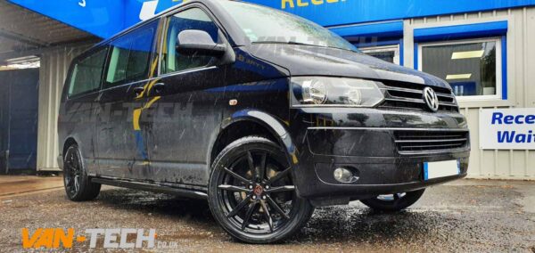 VW T5 accessories Wolfrace Dortmund Alloy Wheels and Black Side Bars