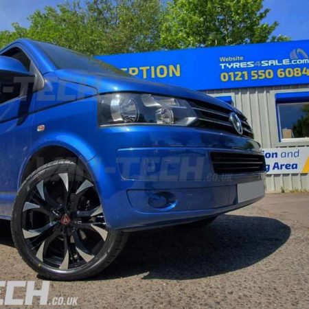 Wolfrace Assassin Alloy Wheels Black and Polished VW T5 Transporter