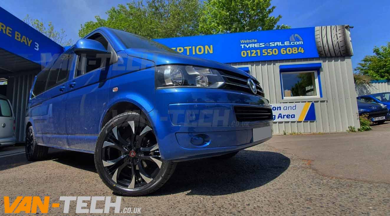 Wolfrace Assassin Alloy Wheels Black and Polished VW T5 Transporter