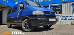 VW Transporter T4 Black Side Bars Slashed End supplied and fitted by Van-Tech