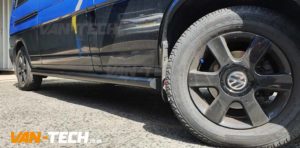 VW Transporter T4 Black Side Bars Slashed End supplied and fitted by Van-Tech