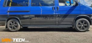 VW Transporter T4 Black Side Bars Slashed End supplied and fitted by Van-Tech