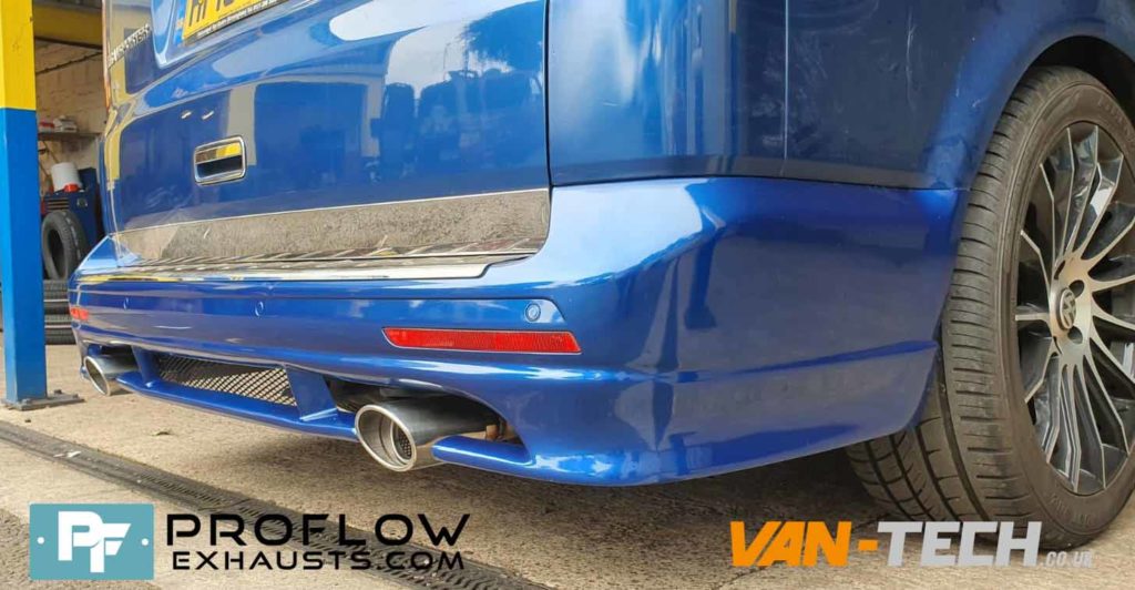 vw transporter t5.1 rear bumper spoiler for twin exhaust (6) VanTech