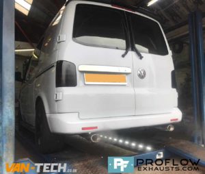 Proflow Custom Built Exhaust Transporter VW T5 made from stainless steel