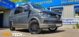 VW Transporter T6 Accessories including Alloy Wheels and Side Bars