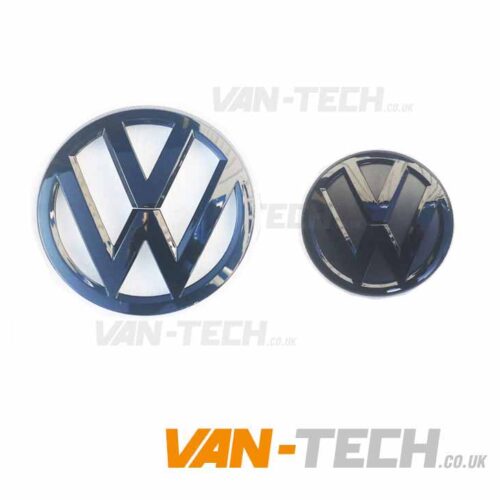 VW T5.1 Front and Rear Replacement Black Badges Gloss Black