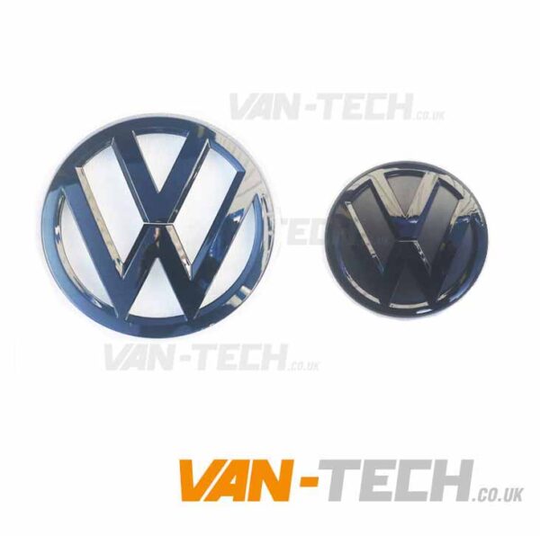 VW T5.1 Front and Rear Replacement Black Badges Gloss Black