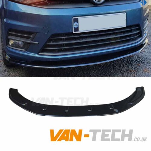 VW Caddy Front Bumper Spiltter Gloss Black 2015 - onwards