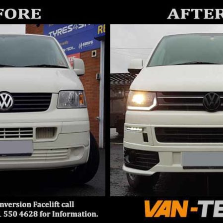 VW T5 to T5.1 Front End Conversion kit new style Lightbar Headlights