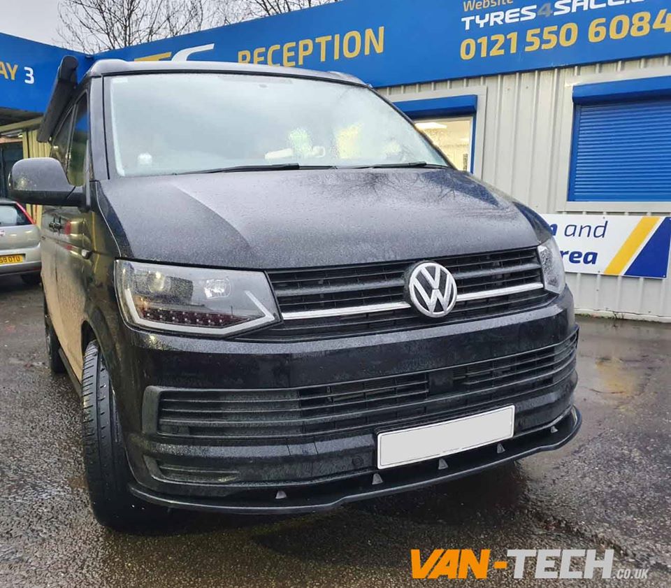 VW Transporter T6 Angular Black Side Bars, LED DRL Light Bar Headlights and more!