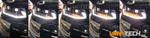 VW Transporter T6 LED DRL Light Bar Headlights Dynamic Indicators Flowing Sequential